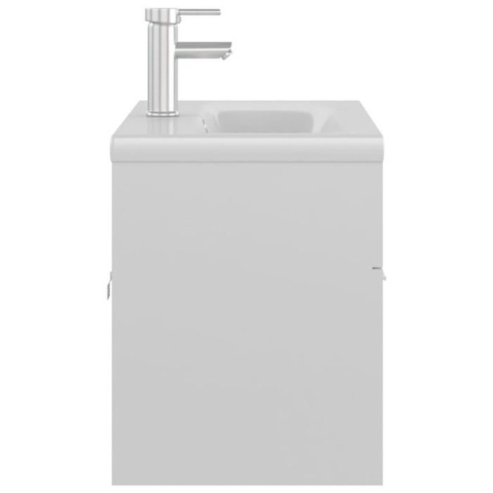 VidaXL Armoire d'Evier avec Lavabo Intégré Meuble de Rangement Placard de Salle de Bain Armoire de Rangement Toilette Blanc 3071294