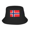 Norway Flag Bucket Hat Summer  Vintage Fisherman Hats For Unisex Soft Fold Beach Travel Caps Hawaii Pattern Sun Hats