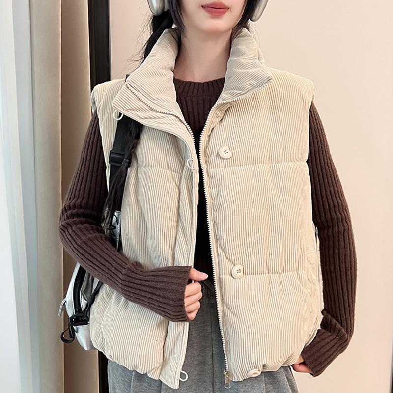 Fashion Winter Sleeveless Vest Woman Warm Outerwears Casual Thick Women's Jackets