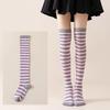 Damen Overknee Socken mit Kreuzstreifen für Halloween, Weihnachten, Karneval, Tanz und Japanische Festivals