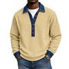 Herren Freizeit Pullover mit Knöpfen, Langarm, Lockerer Schnitt, Gestrickt, Farbe