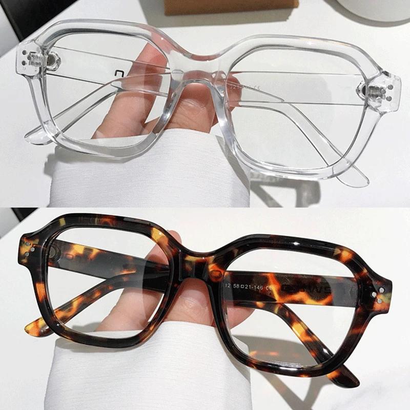 1/2pcs Retro Oversized Anti Blue Light Computer Glasses Frame Women Men Trendy Fashionable Eyeglasses Classic Spectacles Ouclos