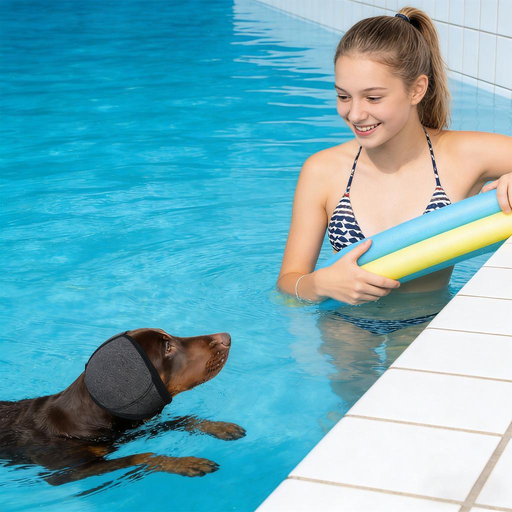 Gruba, wygodna czapka dla psów - odstraszające, regulowane, redukujące hałas i dźwiękoszczelne nauszniki.