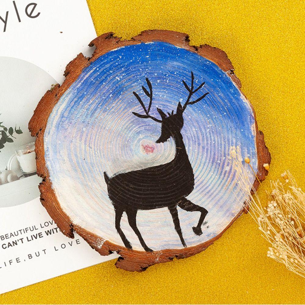 Board DIY Crafts Natural Round Pine Round Wooden Slices DIY Wooden Drawing Board Unfinished Wood