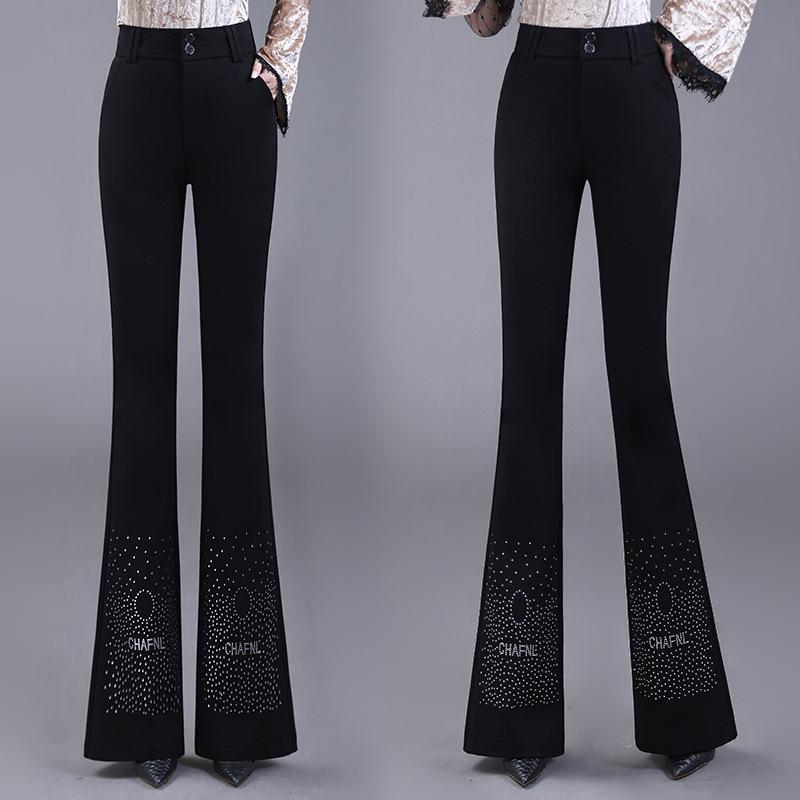 Women's High Waist Slim Fit Black Flared Pants - Spring/Summer 2023 Collection
