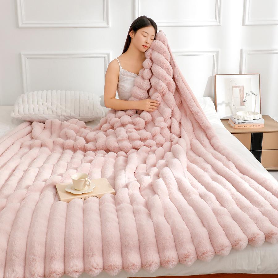Soft Flannel Throw Blanket Lightweight Warm Bed Blanket For Bedroom Couch