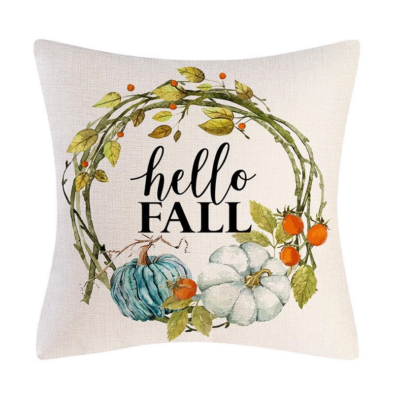 Autumn Theme Thanksgiving Pillow Case Home Decor Pumpkin Truck Farm Pillow Cushion Case