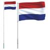 VidaXL Drapeau des Pays-Bas et mât 5,55 m Aluminium 3147116