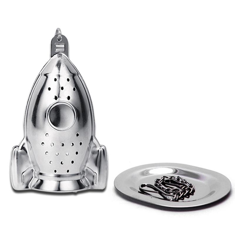Stainless Steel Tea Strainer Rocket Shape Tea Infuser Filter Steeper for Loose Leaf Herb Spice Infuser Ball Tea Accessories