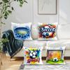 4 Stück Fußball Kissenbezüge Einseitig Bedruckt 45CM Dekokissenbezug Sofakissen Wohnzimmer Dekoration