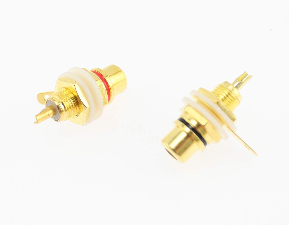 RCA Jacks for 12 Red and 12 Audio Olive-G Amplifiers, Black, 24-Pack (for Equipment)