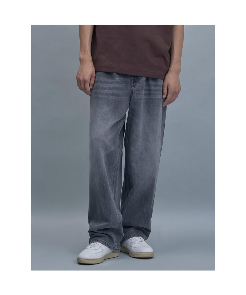 SHIFT.G Semi Wide Tapered Denim Pants Black