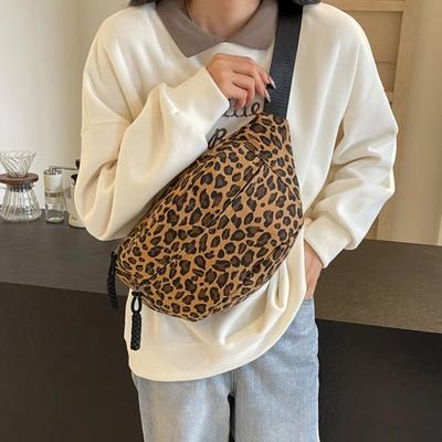 Borse da petto taglia grande con stampe leopardate per donna Tela Grande capacità Borsa a tracolla a spalla 2025 Estate Ultimo marsupio da vita