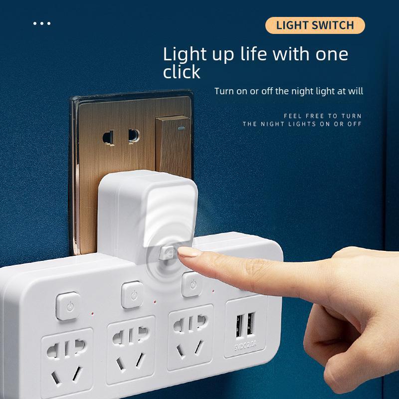 Multi-Function USB Wireless Converter: Home Office Socket Board with Night Light