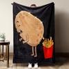 Verspielter Kartoffel-Charakter-Decke Weiche Gemütliche Decke mit Funkelndem Pommes-Frites-Design - Perfekt für Heimdeko, Kinderzimmer oder Un