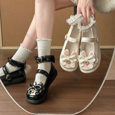 Mode Comemore Style Japonais Lolita Chaussures en Cuir Mode Semelle Plate Étudiants Mocassins Mignon Semelle Épaisse Polyvalent Filles Chaussures Simples