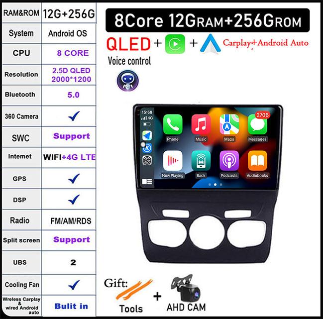 10.1'' Android 14 For Citroen C4 C4L DS4 2013 - 2016 Car Acesssories Navigation GPS Car Radio Multimedia Video Player 4G LTE