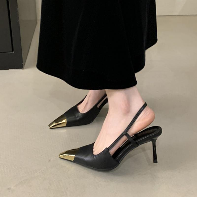 Fashion Bailamos Spring New Band Women Pumps Shoes Fashion Shallow Slip On Slingback Sandals Thin High Heel Dress Sexy Pumps Shoes