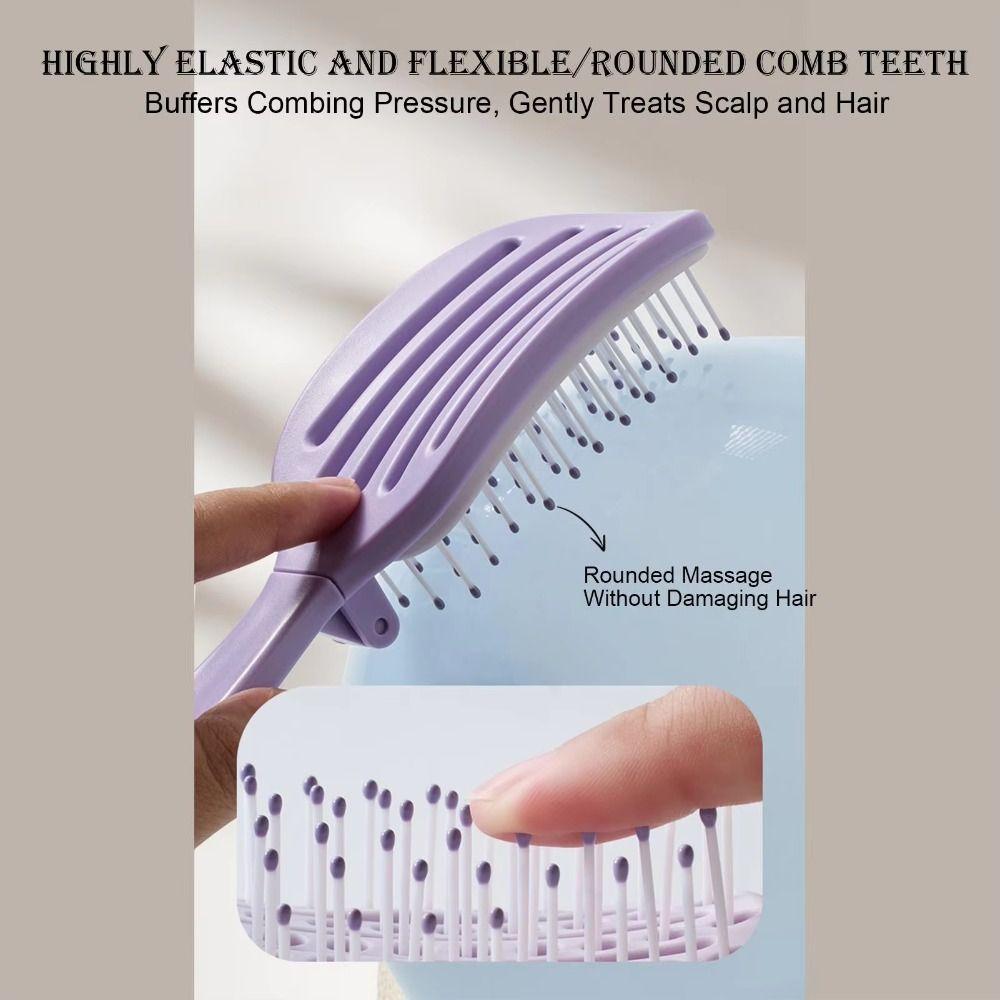 Anti-Static Fold Volumizing Hair Brush Hollow Design Self Cleaning Scalp Massage Comb Comfortable Spring Bone Hair Styling Tool