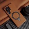 Foldable Bracket Lychee Genuine Leather Case For Samsung Galaxy S26 Ultra S25 FE S24 S23 S22 S21 Plus Back Cover Phone Case Capa