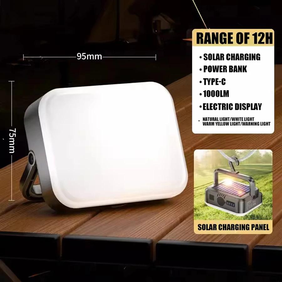 1000LM LED Camping Lantern Warm Atmosphere Light4000mAh Power Bank Rechargeable Portable Tent Light Waterproof Emergency Lamp