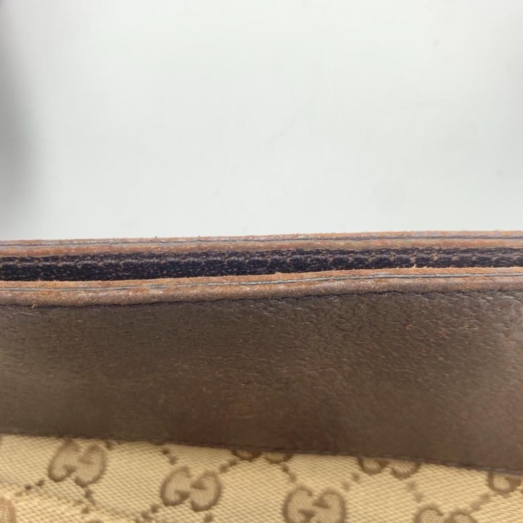 Gucci GG Canvas 27639 Shoulder Bag Crossbody Sacoche Pouch Leather Brown Ladies Men Unisex Diagonal Strap