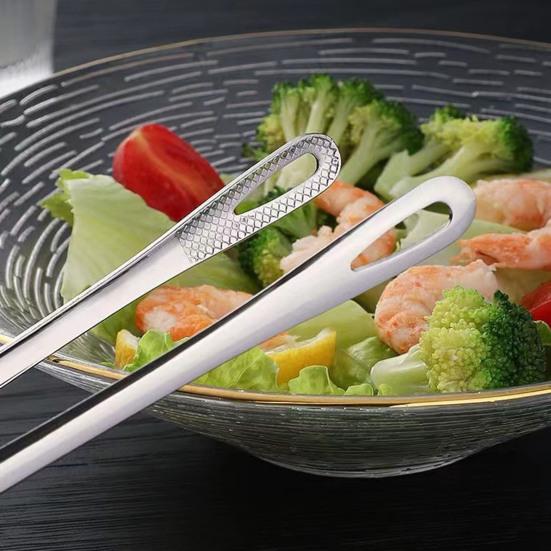 Lange Grillzange Edelstahl Barbecue Steak Clip Rutschfester Griff Küche Kochen