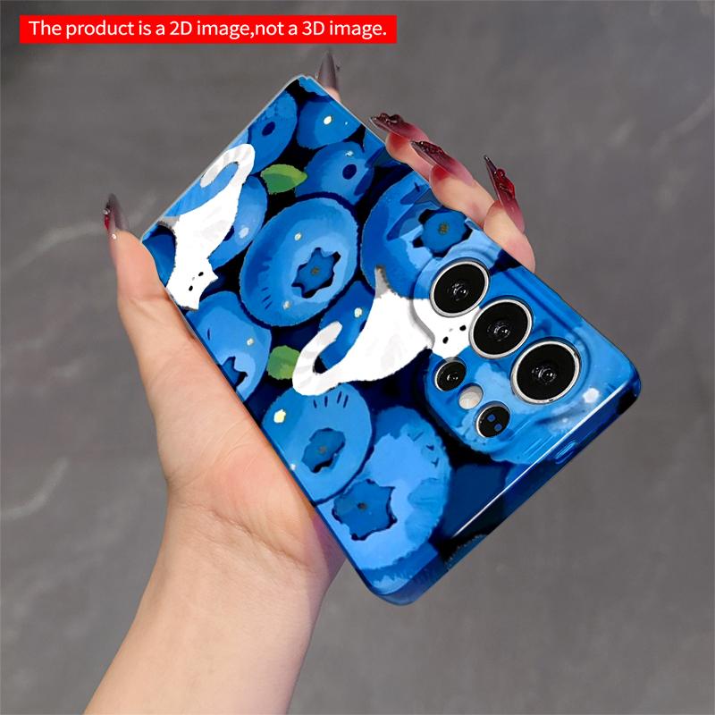 2DFlat Samsung phone case Blueberry Dream Cats Phone Case Applicable to Galaxy S22 S23 S24 S25ULTRA S26 A12 A13 A14 A15 A16  A34 A35 A54 A55
