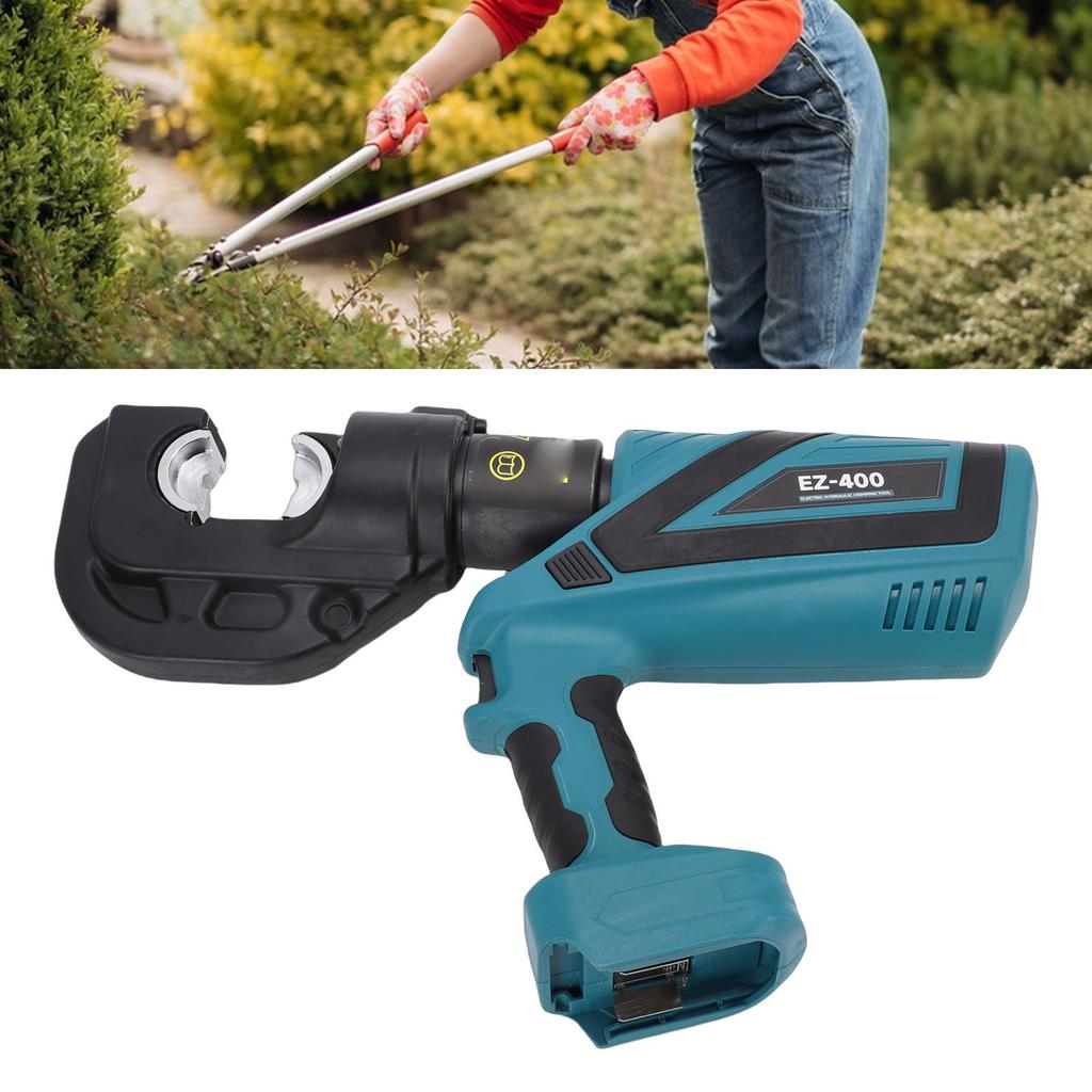 Electric Hydraulic Crimping Tool, 120KN Silicone Handle, 360 Rotating Head for Copper Aluminum Cable, Crimping Pliers with Industrial Display and Two