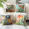 4 Pcs Double Sided Bohemian Floral Cushion Covers, Colorful Art Print Throw Pillow Cases For Home Decor (No Inserts)