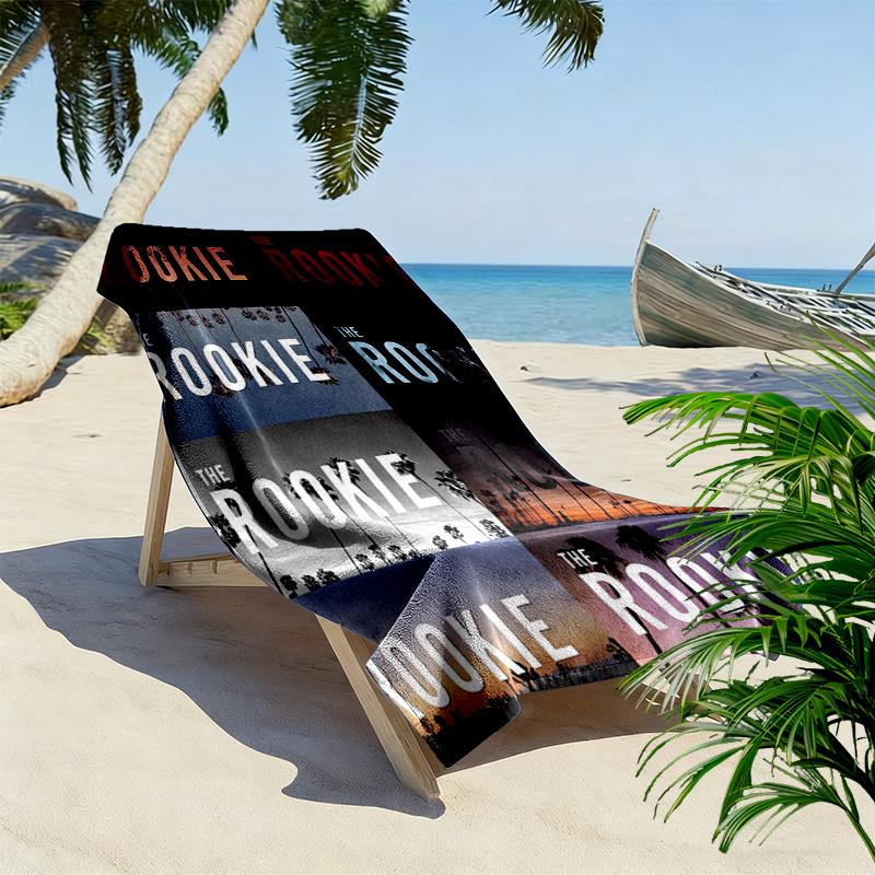 THE ROOKIE Print Beach Towel, Large Soft Quick Dry Towel for Beach Camping Swimming