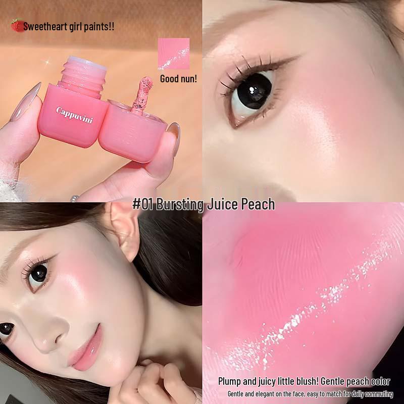 CAPPUVINI Мини Жидкие румяна для лица: Увлажняющий, Тающий на коже, Ледяной, Корейский стиль, Контуринг, Макияж.
