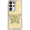 Flash Diamond IMD Butterfly Holder Mobile Phone Case for Samsung S25ULTRA Niche A56/A55 Girl Style A17