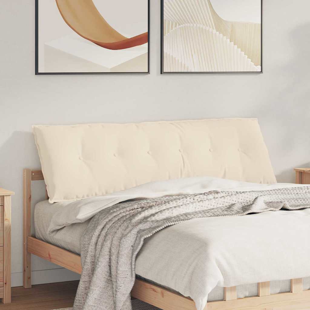 Back Cushion Beige 160 x 50 cm Microfibre Fabric