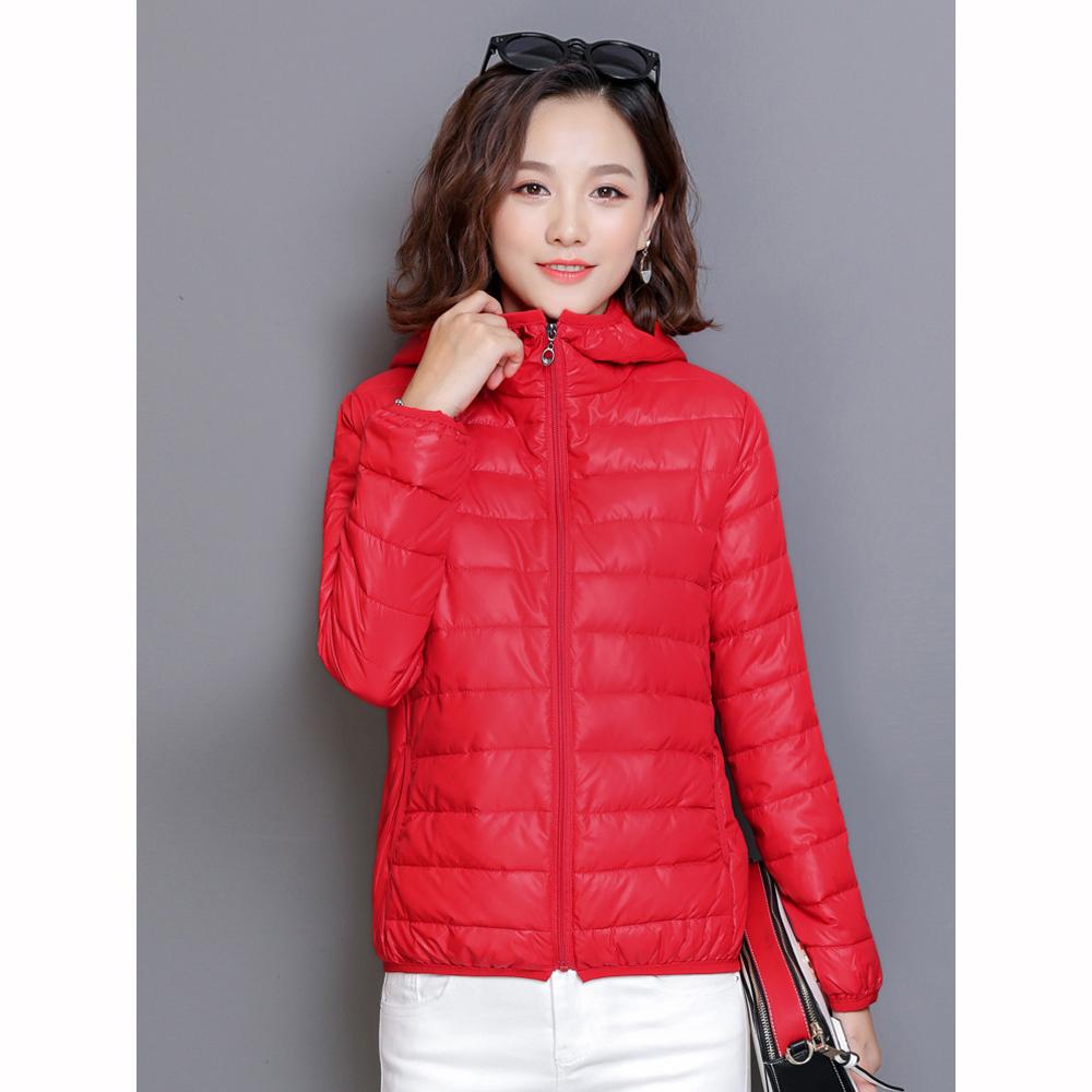 Down Jacket Women Trend Korean Style Ultra Light Hit Hooded Coat Coats Lightweight Padded Puffer Jackets Winter