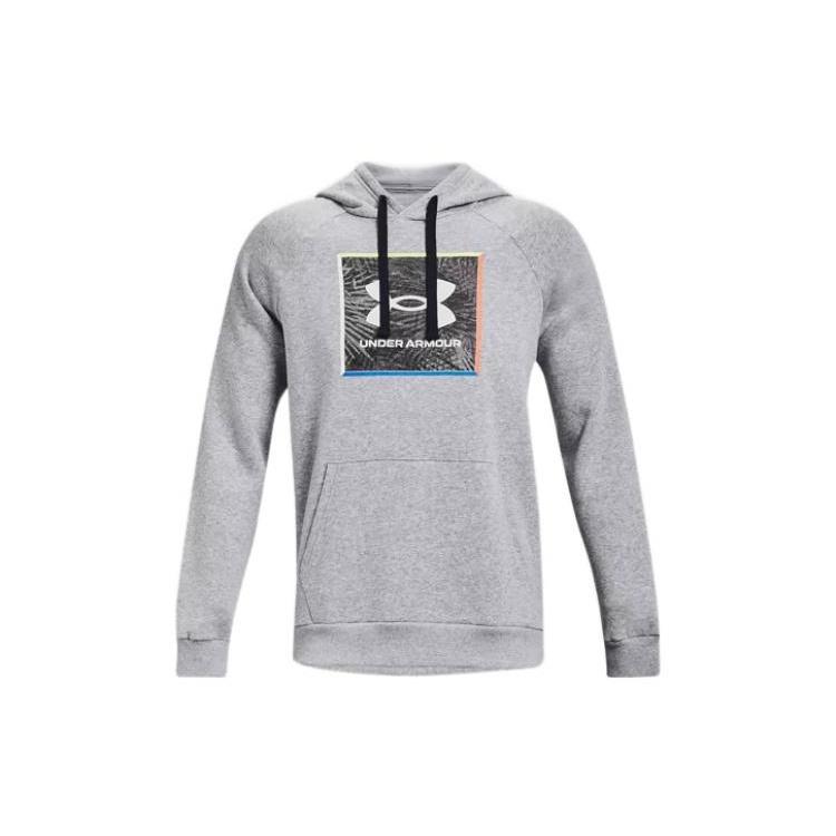 Under Armour Rival Fleece Graphic Hoodie Grey Men s 1370349-011 L