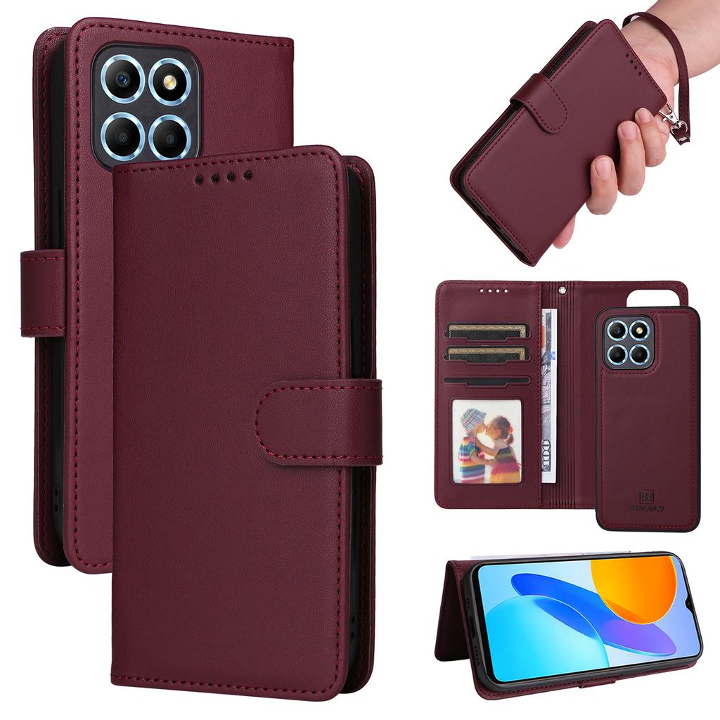 For Honor X8 5G/X6 4G/Play6C 4G/X6s 4G/70 Lite/X8a 5G Magnetic Case BETOPNICE Detachable PU Leather Phone Cover with Strap