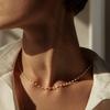 Simple Bead Pearl Choker Necklace Crystal Leaf Tassel Chain Necklace For Women Fashion Sex Jewelry Prom Accessories