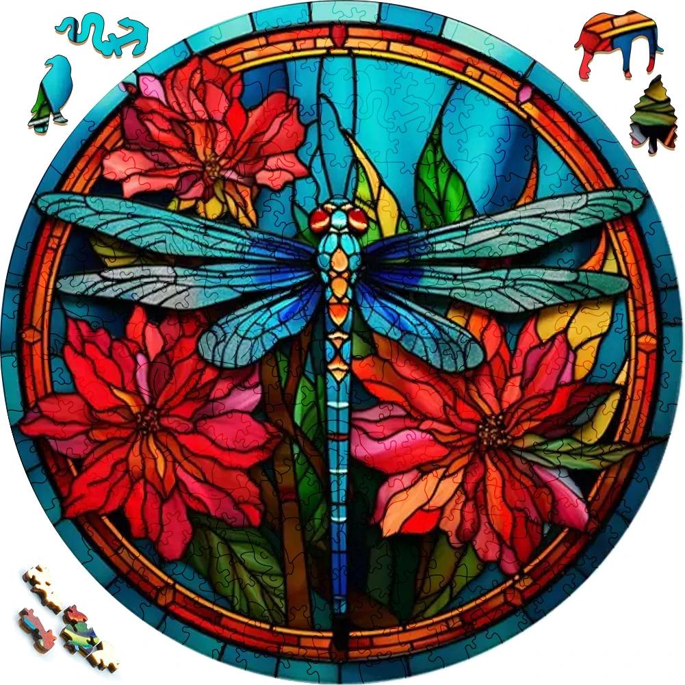 Wooden Puzzles Flowers Art Decoration Irregular Shape Puzzle Board Set Puzzle Toys for Adults Family