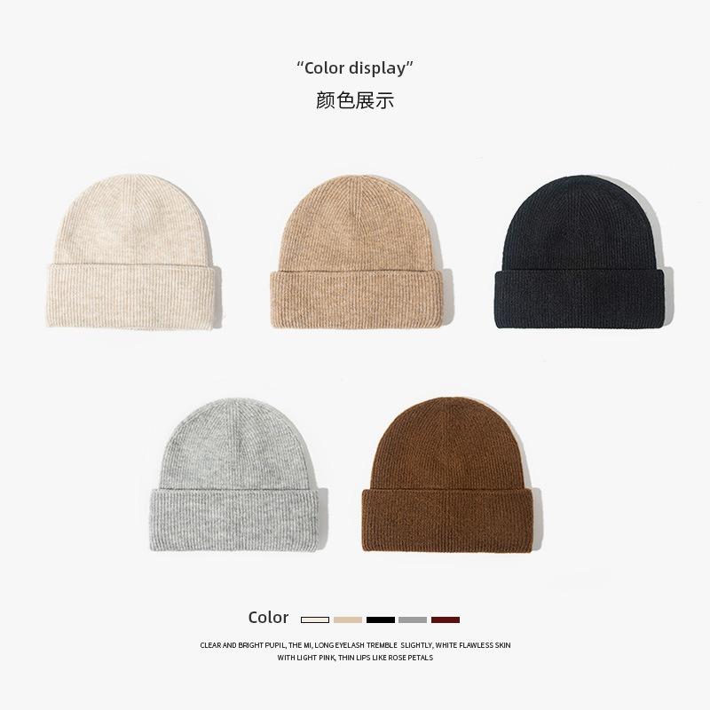 Large Board Wool Knitted Hat, Warm Hat, Children's Autumn and Winter Pullover, Cold-proof Ear Protection, Big Head Circumference, Bag Head Cold Hat