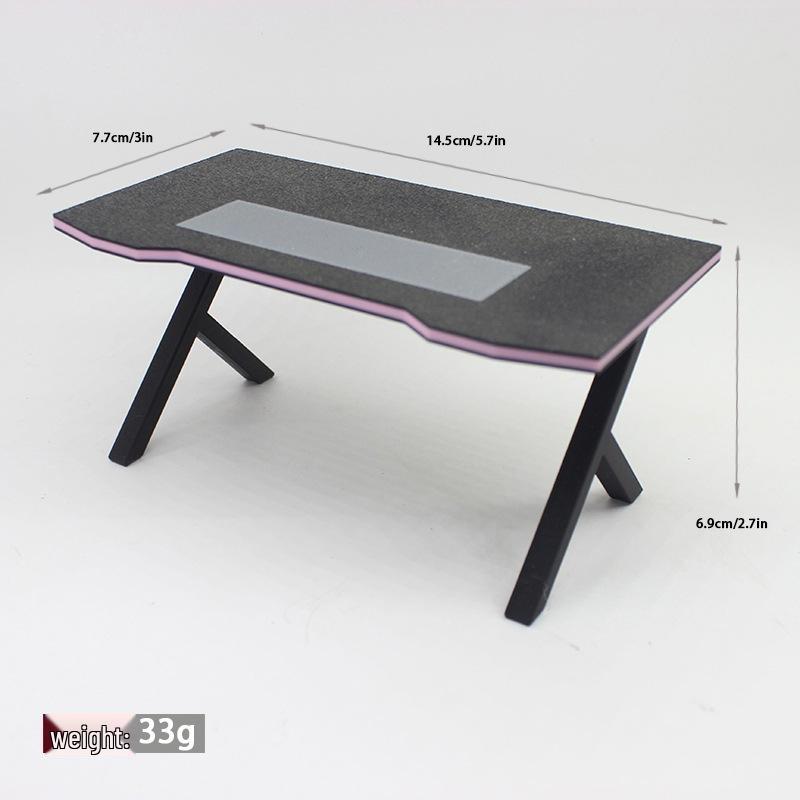 

1:12 Miniature Gaming Desk Set with Chair, Computer, & Headphones