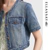 ELLASSAY Women's Short Sleeve Denim Jacket