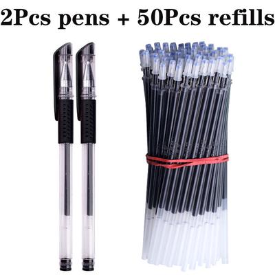52Pcs Pen Set 0.5mm Blue Black Red Color Ink Writing Ballpoint Pens for School Office Stationery Supplies
