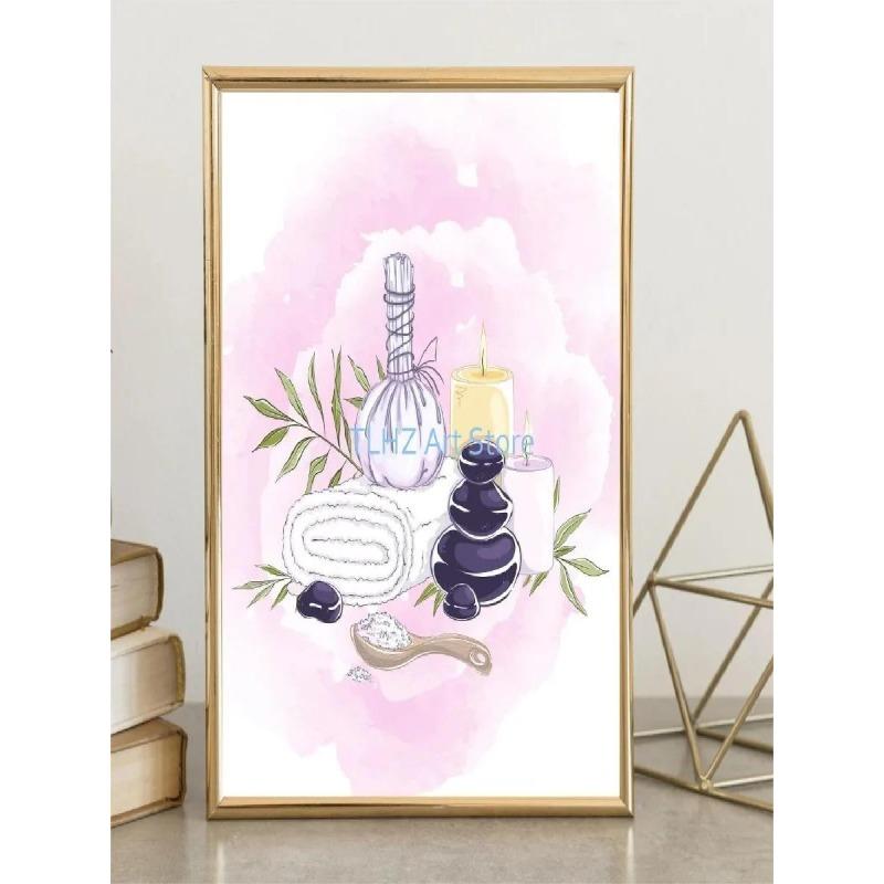 Spa Beauty Salon Esthetician Facial Massage Tool Poster  Canvas Wall Art Print for Living Room Massage Room Decor
