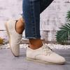 Brown Round Toe Flats Shoes Women 2026 Faux Suede Lace Up Flat Shoes for Woman Plus Size  Soft Walking Casual Shoes Female