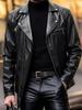 European and American men's PU leather jacket motorcycle jacket trend spring and autumn new slim leather jacket coat red black