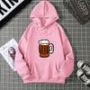 Hoodie Clinking Beer Mugs Print Lively Social and Festive Free Style Y2k Graphic Soft Fabric for Celebration-Themed Casual Looks