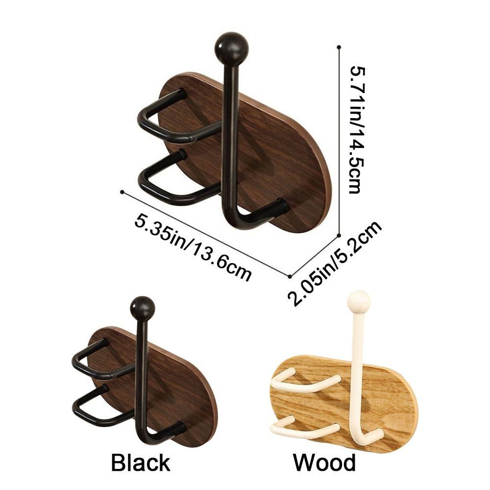 2 Pieces Practical Wall Mounted Hair Tie Storage Rack Rust-proof Waterproof Comb Holder Iron Retro Hair Tie Hook Vanity