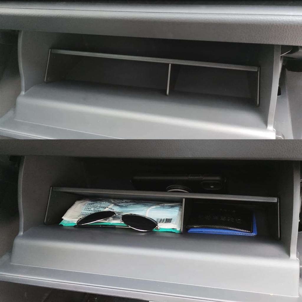 TACORBO Glove Box Organizer Compatible With RAV4 2025 2024      Accessories, Ert Glove Compartment Dividers Black ABS Materials – Not For Large