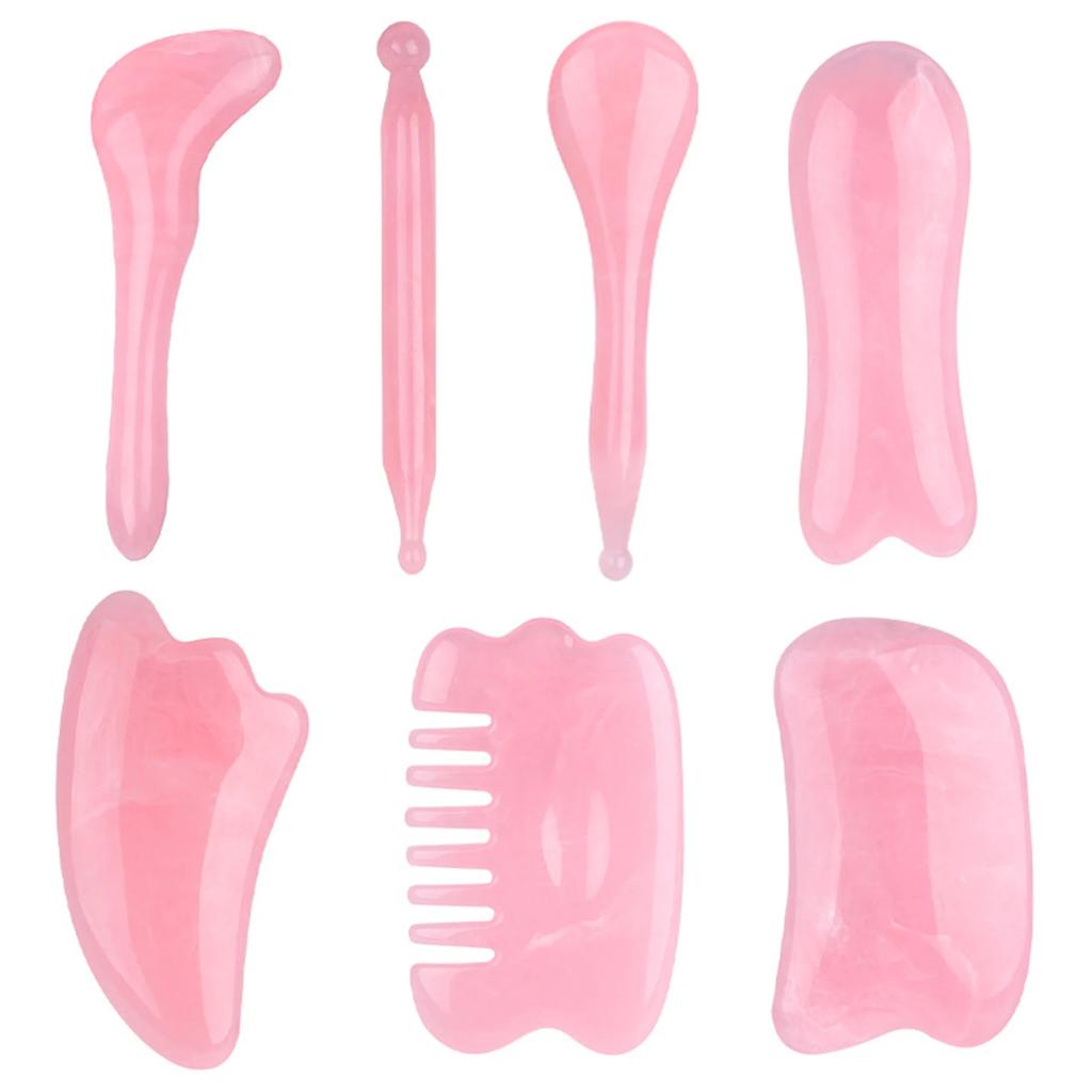 7Pcs Premium Resin Gua Sha&Massage Tool Set,for Facial Lifting,Body Sculpting and Pain Relief,Lymphatic Drainage and Relaxation
